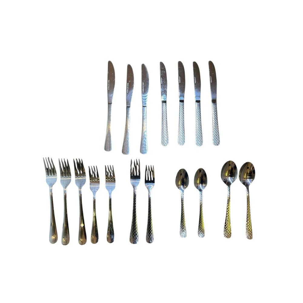 Mixed Lot of 18 Stainless Steel Silverware – Farberware + Unbranded